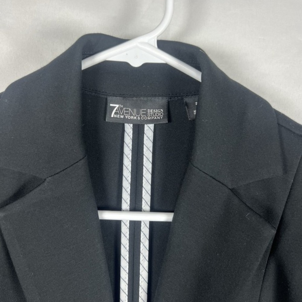 New York And Company 7th Avenue Design Studio Blazer Suit Jacket Size 2 Black - Picture 2 of 10